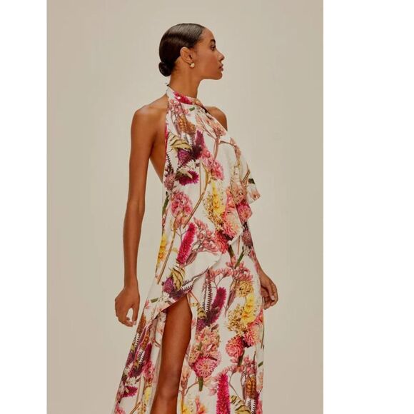 Agua De Coco Wrap Halter Cover Up Maxi Dress Small NWT - Picture 4 of 14